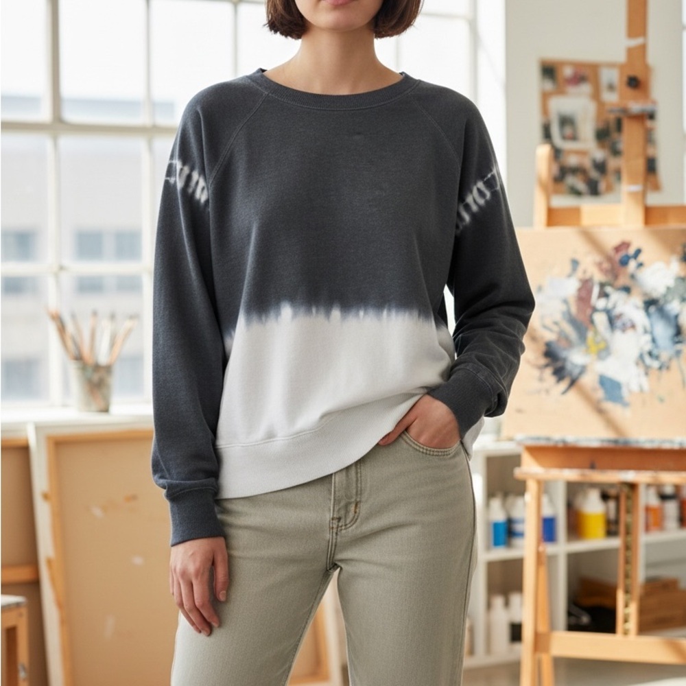 Blue and Cream Tie-Dye Sweatshirt